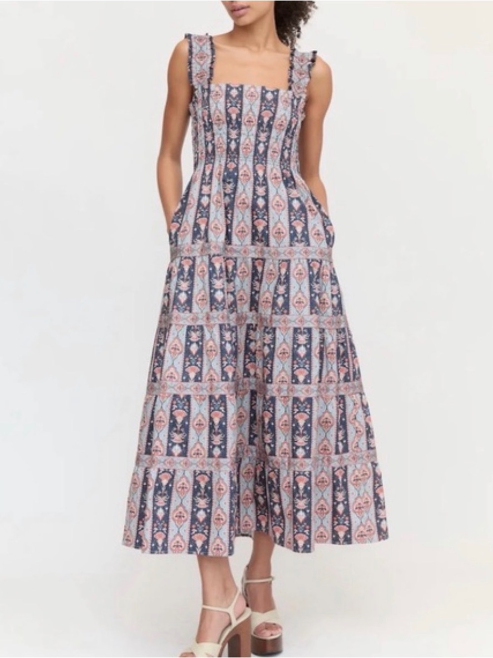The Kimmy Maxi Nap Dress in Navy Emma Stripe